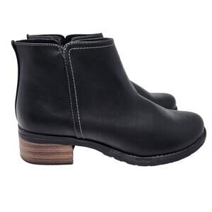 Eastland Black Faux Leather Juniper Block Heeled Bootie Ankle Boots Size 9 M